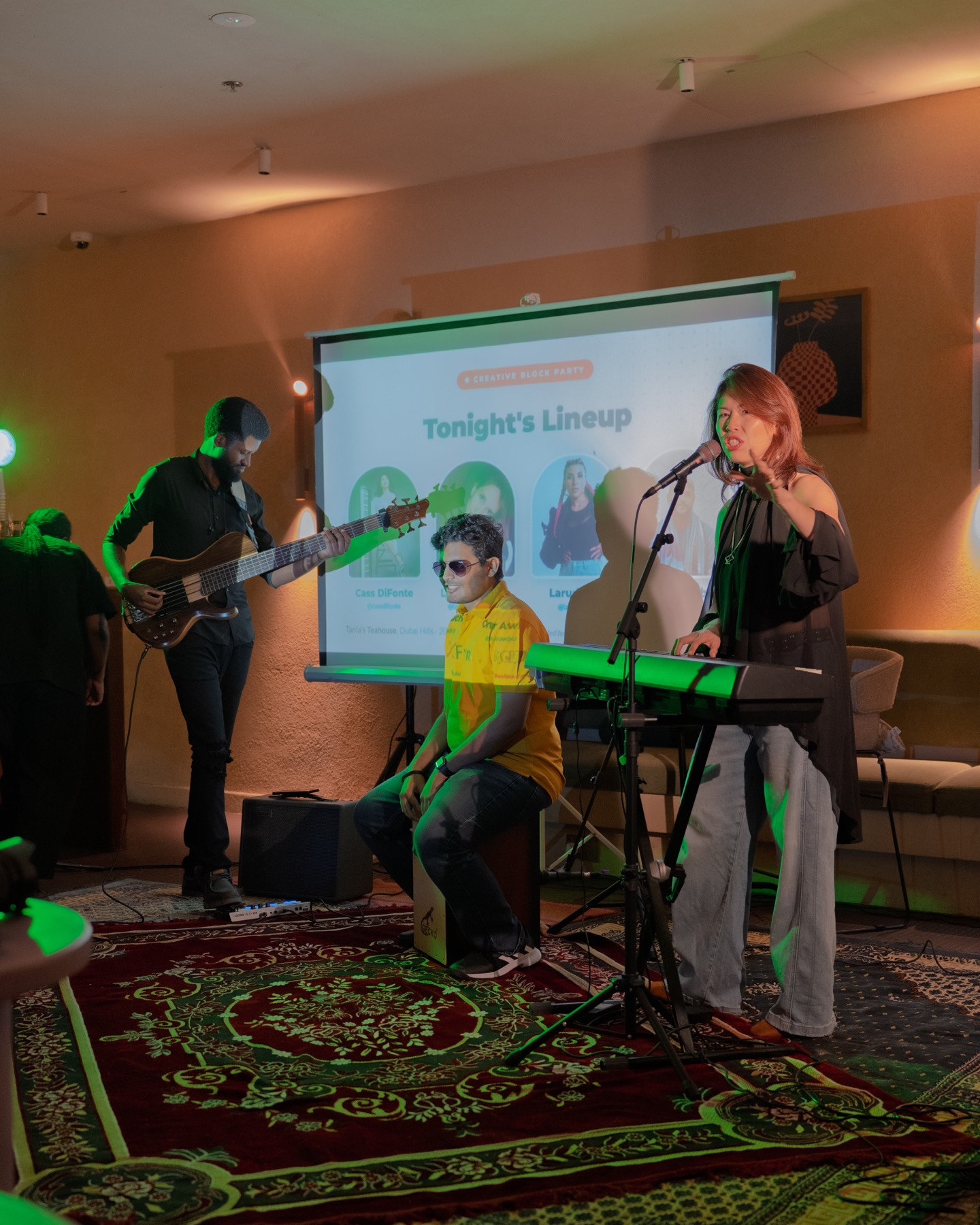 The live band performing at the Creative Block Party