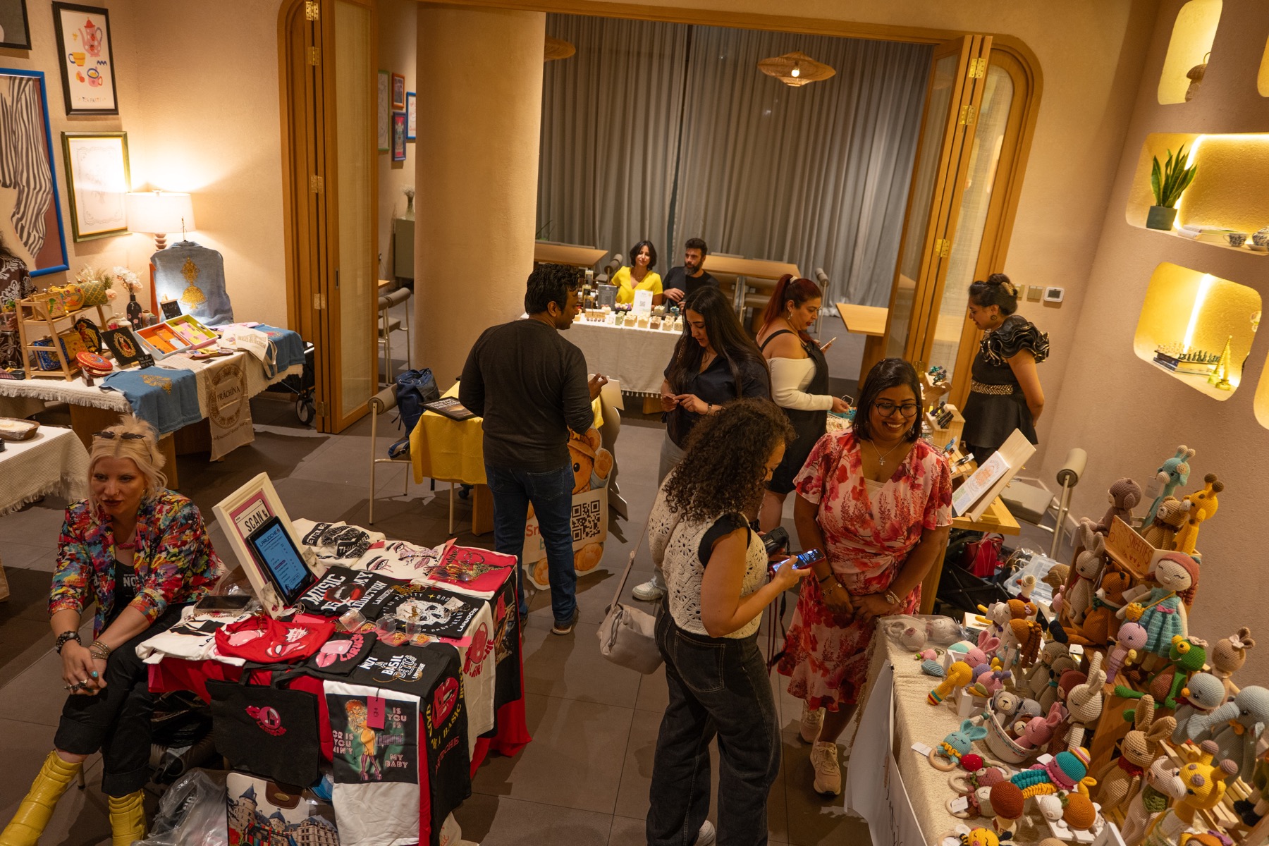 Independent creative vendors at the Creative Block Party market