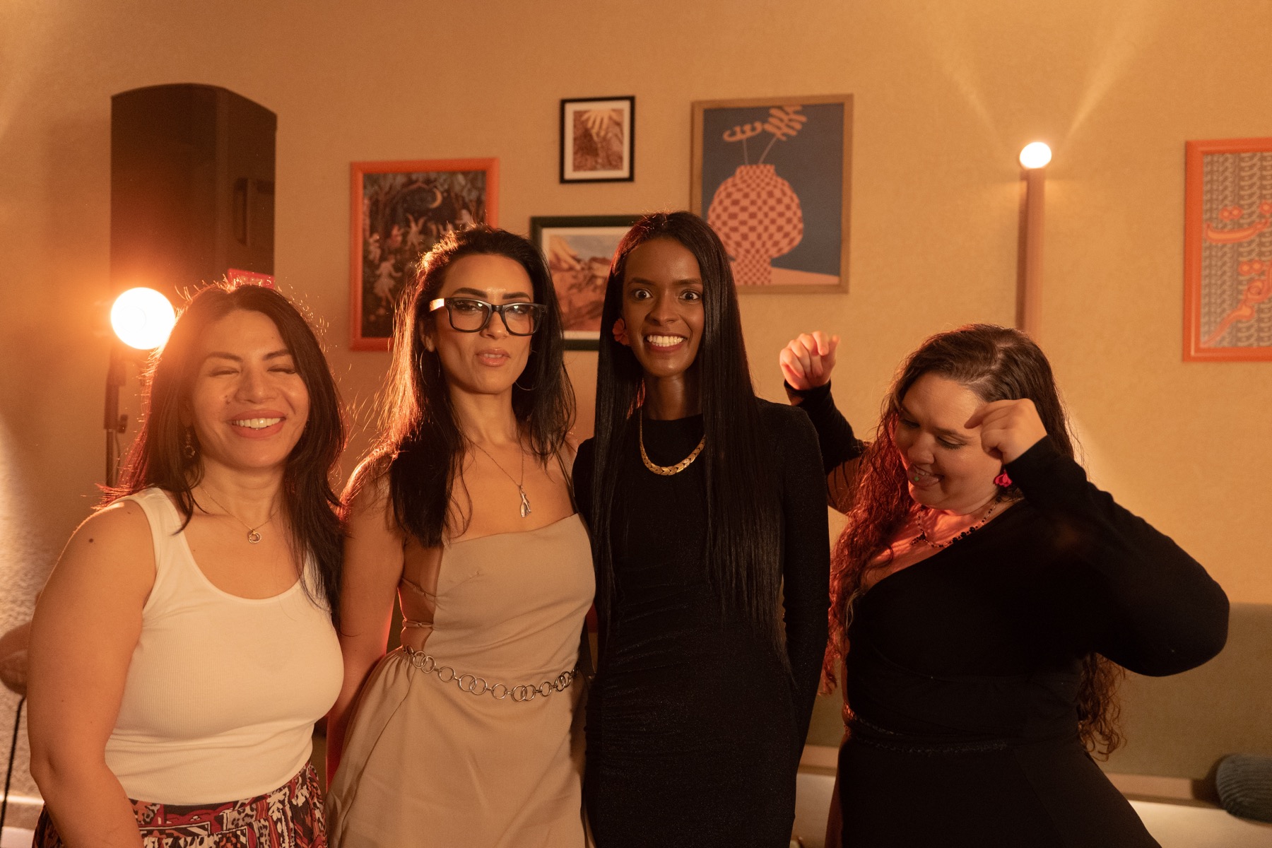 Sahar Ali and collaborators sharing a playful moment